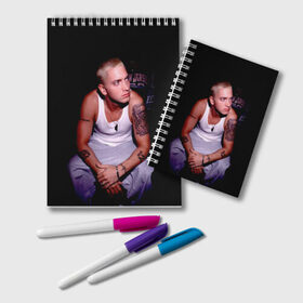 Блокнот с принтом EMINEM в городе Новоалтайск, 100% бумага | 48 листов, плотность листов — 60 г/м2, плотность картонной обложки — 250 г/м2. Листы скреплены удобной пружинной спиралью. Цвет линий — светло-серый
 | Тематика изображения на принте: eminem | rap | актёр | американский рэпер | композитор | маршалл | продюсер | рэп | рэпер | эминем