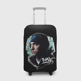 Чехол для чемодана 3D с принтом EMINEM 8 MILE в городе Новоалтайск, 86% полиэфир, 14% спандекс | двустороннее нанесение принта, прорези для ручек и колес | eminem | rap | актёр | американский рэпер | композитор | маршалл | продюсер | рэп | рэпер | эминем