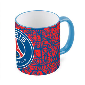 Кружка с принтом PSG. в городе Новоалтайск, керамика | ёмкость 330 мл | fc | football | football club | paris saint germain | psg | sport | пари сен жермен | париж | псж | спорт | уефа | униформа | фирменные цвета | фк | франция | французский футбольный клуб | футбол | футбольный клуб