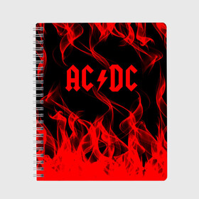 Тетрадь с принтом AC DC в городе Новоалтайск, 100% бумага | 48 листов, плотность листов — 60 г/м2, плотность картонной обложки — 250 г/м2. Листы скреплены сбоку удобной пружинной спиралью. Уголки страниц и обложки скругленные. Цвет линий — светло-серый
 | ac dc | music | rock | австралийская рок группа | ас дс | асдс | блюз рок | музыка | переменный ток постоянный ток | рок | рок н ролл | хард рок | эй си ди си
