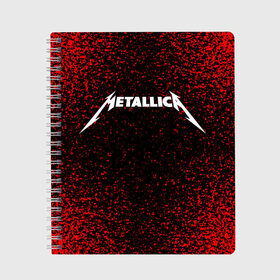 Тетрадь с принтом Metallica в городе Новоалтайск, 100% бумага | 48 листов, плотность листов — 60 г/м2, плотность картонной обложки — 250 г/м2. Листы скреплены сбоку удобной пружинной спиралью. Уголки страниц и обложки скругленные. Цвет линий — светло-серый
 | metallica | music | rock | американская рок группа | метал группа | металлика | музыка | рок | рок группа | трэш метал | хеви метал