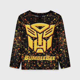 Детский лонгслив 3D с принтом Bumblebee. в городе Новоалтайск, 100% полиэстер | длинные рукава, круглый вырез горловины, полуприлегающий силуэт
 | автобот разведчик | автоботы | бамблби | боевик | кино | кино трансформеры | персонаж вселенной трансформеров | приключения | трансформеры | фантастика | фильмы