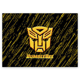 Поздравительная открытка с принтом Bumblebee. в городе Новоалтайск, 100% бумага | плотность бумаги 280 г/м2, матовая, на обратной стороне линовка и место для марки
 | автобот разведчик | автоботы | бамблби | боевик | кино | кино трансформеры | персонаж вселенной трансформеров | приключения | трансформеры | фантастика | фильмы