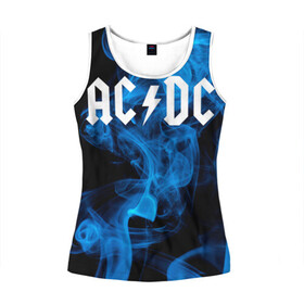 Женская майка 3D с принтом AC/DC. в городе Новоалтайск, 100% полиэстер | круглая горловина, прямой силуэт, длина до линии бедра | ac dc | music | rock | австралийская рок группа | ас дс | асдс | блюз рок | музыка | переменный ток постоянный ток | рок | рок н ролл | хард рок | эй си ди си