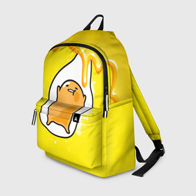 Рюкзак 3D с принтом Gudetama в городе Новоалтайск, 100% полиэстер | лямки с регулируемой длиной, сверху петелька, чтобы рюкзак можно было повесить на вешалку. Основное отделение закрывается на молнию, как и внешний карман. Внутри два дополнительных кармана, один из которых закрывается на молнию. По бокам два дополнительных кармашка | Тематика изображения на принте: gudetama | анимешное яйцо | гудетама | желток | стекающее яйцо | яичница