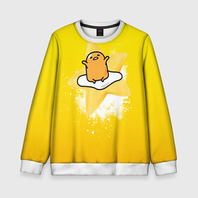 Детский свитшот 3D с принтом Gudetama в городе Новоалтайск, 100% полиэстер | свободная посадка, прямой крой, мягкая тканевая резинка на рукавах и понизу свитшота | gudetama | анимешное яйцо | гудетама | желток | стекающее яйцо | яичница