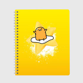 Тетрадь с принтом Gudetama в городе Новоалтайск, 100% бумага | 48 листов, плотность листов — 60 г/м2, плотность картонной обложки — 250 г/м2. Листы скреплены сбоку удобной пружинной спиралью. Уголки страниц и обложки скругленные. Цвет линий — светло-серый
 | gudetama | анимешное яйцо | гудетама | желток | стекающее яйцо | яичница