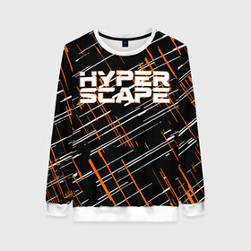 Женский свитшот 3D с принтом Hyper Scape. в городе Новоалтайск, 100% полиэстер с мягким внутренним слоем | круглый вырез горловины, мягкая резинка на манжетах и поясе, свободная посадка по фигуре | esport | games | hyper scape | twitch | игроки | игролюбители | игроманы | игры | киберспорт | королевская битва | корона | твич | хупер скайп | хупер скайпе