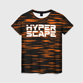 Женская футболка 3D с принтом Hyper Scape. в городе Новоалтайск, 100% полиэфир ( синтетическое хлопкоподобное полотно) | прямой крой, круглый вырез горловины, длина до линии бедер | esport | games | hyper scape | twitch | игроки | игролюбители | игроманы | игры | киберспорт | королевская битва | корона | твич | хупер скайп | хупер скайпе