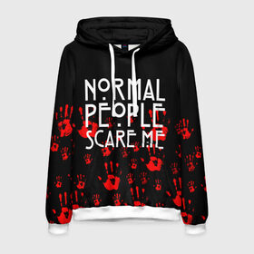 Мужская толстовка 3D с принтом Normal People Scare Me в городе Новоалтайск, 100% полиэстер | двухслойный капюшон со шнурком для регулировки, мягкие манжеты на рукавах и по низу толстовки, спереди карман-кенгуру с мягким внутренним слоем. | american horror story | games | normal people scare me | аутизм | документальный фильм об аутизме | игры | кино | люди | нормал пипл скар ми | очень странные дела | фильмы