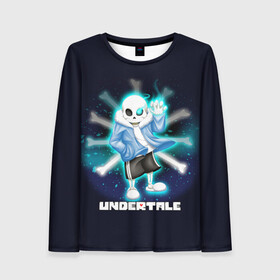 Женский лонгслив 3D с принтом UNDERTALE в городе Новоалтайск, 100% полиэстер | длинные рукава, круглый вырез горловины, полуприлегающий силуэт | sans | undertale | андертале | андертейл | игра | подземная история | подземная сказка | санс | ундертале