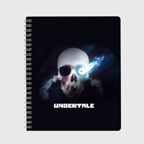 Тетрадь с принтом UNDERTALE в городе Новоалтайск, 100% бумага | 48 листов, плотность листов — 60 г/м2, плотность картонной обложки — 250 г/м2. Листы скреплены сбоку удобной пружинной спиралью. Уголки страниц и обложки скругленные. Цвет линий — светло-серый
 | sans | undertale | андертале | андертейл | игра | подземная история | подземная сказка | санс | ундертале
