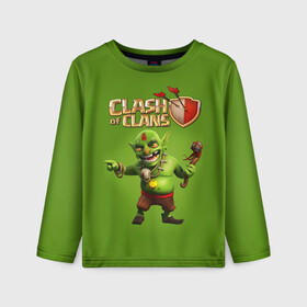Детский лонгслив 3D с принтом Clash of Clans в городе Новоалтайск, 100% полиэстер | длинные рукава, круглый вырез горловины, полуприлегающий силуэт
 | clash of clans | clash royale | game | supercell | детская | детям | игра | клаш оф кланс | клаш оф кленс | клеш оф кленс | клэш оф кланс | компьютерная игра | пекка