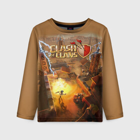 Детский лонгслив 3D с принтом Clash of Clans в городе Новоалтайск, 100% полиэстер | длинные рукава, круглый вырез горловины, полуприлегающий силуэт
 | clash of clans | clash royale | game | supercell | детская | детям | игра | клаш оф кланс | клаш оф кленс | клеш оф кленс | клэш оф кланс | компьютерная игра | пекка