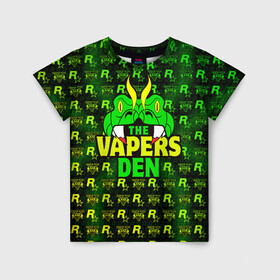 Детская футболка 3D с принтом GTA Online: The Vapers Den в городе Новоалтайск, 100% гипоаллергенный полиэфир | прямой крой, круглый вырез горловины, длина до линии бедер, чуть спущенное плечо, ткань немного тянется | auto | game | grand | gta | gta5 | los santos | rockstar | theft | гта | гта5 | игра | лос сантос | майкл | онлайн | рокстар | тревор | франклин