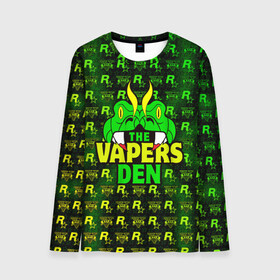 Мужской лонгслив 3D с принтом GTA Online: The Vapers Den в городе Новоалтайск, 100% полиэстер | длинные рукава, круглый вырез горловины, полуприлегающий силуэт | auto | game | grand | gta | gta5 | los santos | rockstar | theft | гта | гта5 | игра | лос сантос | майкл | онлайн | рокстар | тревор | франклин