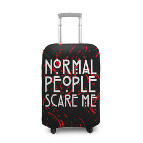 Чехол для чемодана 3D с принтом Normal People Scare Me. в городе Новоалтайск, 86% полиэфир, 14% спандекс | двустороннее нанесение принта, прорези для ручек и колес | american horror story | games | normal people scare me | аутизм | документальный фильм об аутизме | игры | кино | люди | нормал пипл скар ми | очень странные дела | фильмы