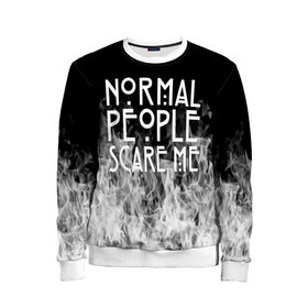 Детский свитшот 3D с принтом Normal People Scare Me. в городе Новоалтайск, 100% полиэстер | свободная посадка, прямой крой, мягкая тканевая резинка на рукавах и понизу свитшота | american horror story | games | normal people scare me | аутизм | документальный фильм об аутизме | игры | кино | люди | нормал пипл скар ми | очень странные дела | фильмы