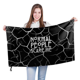 Флаг 3D с принтом Normal People Scare Me. в городе Новоалтайск, 100% полиэстер | плотность ткани — 95 г/м2, размер — 67 х 109 см. Принт наносится с одной стороны | american horror story | games | normal people scare me | аутизм | документальный фильм об аутизме | игры | кино | люди | нормал пипл скар ми | очень странные дела | фильмы