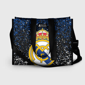 Сумка-шоппер 3D с принтом REAL MADRID. в городе Новоалтайск, 100% полиэстер | застегивается на металлическую кнопку; внутренний карман застегивается на молнию. Стенки укреплены специальным мягким материалом, чтобы защитить содержимое от несильных ударов
 | fc | football | football club | real madrid | sport | испанский футбольный клуб | лучший футбольный клуб xx века | мадрид | реал мадрид | спорт | уефа | униформа | фирменные цвета | фифа | фк | футбол | футбольный клуб