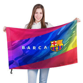 Флаг 3D с принтом BARCELONA / БАРСЕЛОНА в городе Новоалтайск, 100% полиэстер | плотность ткани — 95 г/м2, размер — 67 х 109 см. Принт наносится с одной стороны | barca | barcelona | barsa | barselona | fcb | logo | messi | барса | барселона | знак | клуб | лого | логотип | логотипы | месси | символ | символы | футбол | футбольная | футбольный