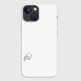 Чехол для iPhone 13 mini с принтом пранк в городе Новоалтайск,  |  | мем | минимализм | пальцы | пранк | прикол | рука | чб