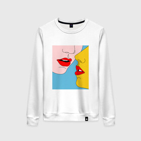 Женский свитшот хлопок с принтом Pop art 11-11 в городе Новоалтайск, 100% хлопок | прямой крой, круглый вырез, на манжетах и по низу широкая трикотажная резинка  | pin up | искусство | поп культура | популярное | ретро