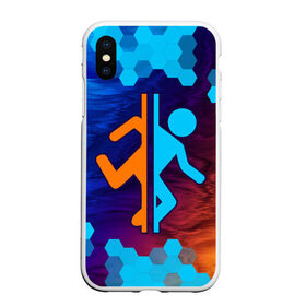 Чехол для iPhone XS Max матовый с принтом PORTAL ПОРТАЛ в городе Новоалтайск, Силикон | Область печати: задняя сторона чехла, без боковых панелей | game | games | half | half life | halflife | life | logo | portal | portal 2 | portal2 | valve | игра | игры | лайф | лого | логотип | логотипы | портал | портал 2 | портал2 | символ | символы | халф | халф лайф | халфлайф