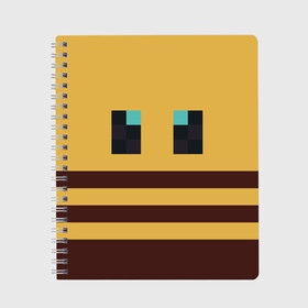 Тетрадь с принтом Minecraft Bee в городе Новоалтайск, 100% бумага | 48 листов, плотность листов — 60 г/м2, плотность картонной обложки — 250 г/м2. Листы скреплены сбоку удобной пружинной спиралью. Уголки страниц и обложки скругленные. Цвет линий — светло-серый
 | Тематика изображения на принте: bee | minecraft | майнкрафт | пчела | пчёлка | пчелобав