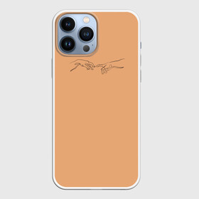 Чехол для iPhone 13 Pro Max с принтом сотворение адама в городе Новоалтайск,  |  | Тематика изображения на принте: картина | минимализм | одной линией | руки касаются | руки тянутся | руки тянутся друг к другу | сотворение адама