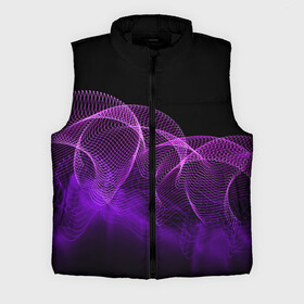 Мужской жилет утепленный 3D с принтом Kondeer в городе Новоалтайск,  |  | abstraction | dark | lines | purple | spots | абстракция | линии | пятна | темный | фиолетовый