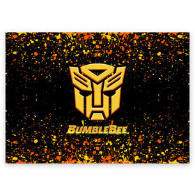 Поздравительная открытка с принтом Bumblebee. в городе Новоалтайск, 100% бумага | плотность бумаги 280 г/м2, матовая, на обратной стороне линовка и место для марки
 | bumblebee | автобот разведчик | автоботы | бамблби | боевик | кино | кино трансформеры | персонаж вселенной трансформеров | приключения | трансформеры | фантастика | фильмы