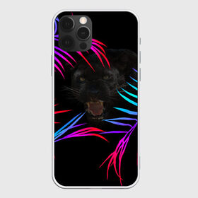 Чехол для iPhone 12 Pro Max с принтом Пантера в городе Новоалтайск, Силикон |  | black | cat | gradient | jungle | leaves | panther | градиент | джунгли | женское | кошка | листья | мужское | пантера | чёрный
