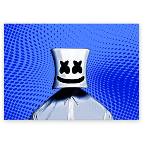 Поздравительная открытка с принтом MARSHMELLO в городе Новоалтайск, 100% бумага | плотность бумаги 280 г/м2, матовая, на обратной стороне линовка и место для марки
 | fortnite | marshmallo | marshmallow | marshmello | marshmellow | маршмелло | маршмеллоу | розы | фортнайт