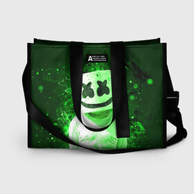 Сумка-шоппер 3D с принтом MARSHMELLO в городе Новоалтайск, 100% полиэстер | застегивается на металлическую кнопку; внутренний карман застегивается на молнию. Стенки укреплены специальным мягким материалом, чтобы защитить содержимое от несильных ударов
 | fortnite | marshmallo | marshmallow | marshmello | marshmellow | маршмелло | маршмеллоу | розы | фортнайт