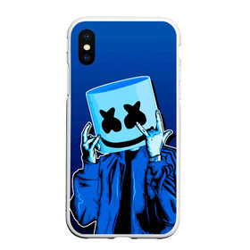 Чехол для iPhone XS Max матовый с принтом MARSHMELLO в городе Новоалтайск, Силикон | Область печати: задняя сторона чехла, без боковых панелей | fortnite | marshmallo | marshmallow | marshmello | marshmellow | маршмелло | маршмеллоу | фортнайт | фортнайт розы
