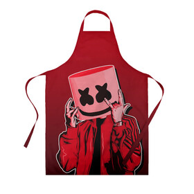 Фартук 3D с принтом MARSHMELLO в городе Новоалтайск, 100% полиэстер | общий размер — 65 х 85 см, ширина нагрудника — 26 см, горловина — 53 см, длина завязок — 54 см, общий обхват в поясе — 173 см. Принт на завязках и на горловине наносится с двух сторон, на основной части фартука — только с внешней стороны | fortnite | marshmallo | marshmallow | marshmello | marshmellow | маршмелло | маршмеллоу | розы | фортнайт
