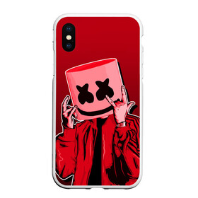 Чехол для iPhone XS Max матовый с принтом MARSHMELLO в городе Новоалтайск, Силикон | Область печати: задняя сторона чехла, без боковых панелей | fortnite | marshmallo | marshmallow | marshmello | marshmellow | маршмелло | маршмеллоу | розы | фортнайт