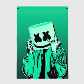 Постер с принтом MARSHMELLO в городе Новоалтайск, 100% бумага
 | бумага, плотность 150 мг. Матовая, но за счет высокого коэффициента гладкости имеет небольшой блеск и дает на свету блики, но в отличии от глянцевой бумаги не покрыта лаком | fortnite | marshmallo | marshmallow | marshmello | marshmellow | маршмелло | маршмеллоу | розы | фортнайт