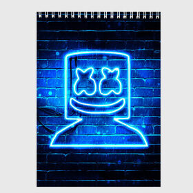 Скетчбук с принтом MARSHMELLO в городе Новоалтайск, 100% бумага
 | 48 листов, плотность листов — 100 г/м2, плотность картонной обложки — 250 г/м2. Листы скреплены сверху удобной пружинной спиралью | fortnite | marshmallo | marshmallow | marshmello | marshmellow | маршмелло | маршмеллоу | розы | фортнайт
