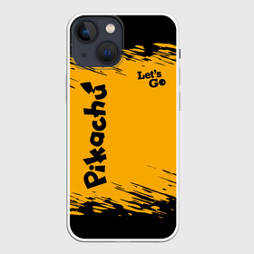 Чехол для iPhone 13 mini с принтом Pikachu blackyellow в городе Новоалтайск,  |  | battle | drawing | entei | lugia | metagross | pikachu | pokemon | zapdos | брок | бульбазавр | детектив | монстр | пикачу | покемон | эш