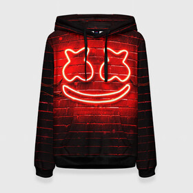 Женская толстовка 3D с принтом MARSHMELLO в городе Новоалтайск, 100% полиэстер  | двухслойный капюшон со шнурком для регулировки, мягкие манжеты на рукавах и по низу толстовки, спереди карман-кенгуру с мягким внутренним слоем. | fortnite | marshmallo | marshmallow | marshmello | marshmellow | маршмелло | маршмеллоу | розы | фортнайт