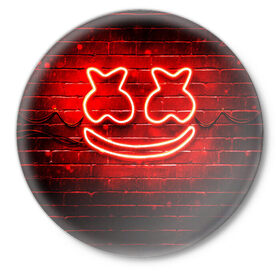 Значок с принтом MARSHMELLO в городе Новоалтайск,  металл | круглая форма, металлическая застежка в виде булавки | fortnite | marshmallo | marshmallow | marshmello | marshmellow | маршмелло | маршмеллоу | розы | фортнайт