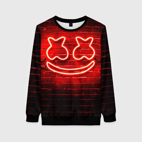 Женский свитшот 3D с принтом MARSHMELLO в городе Новоалтайск, 100% полиэстер с мягким внутренним слоем | круглый вырез горловины, мягкая резинка на манжетах и поясе, свободная посадка по фигуре | fortnite | marshmallo | marshmallow | marshmello | marshmellow | маршмелло | маршмеллоу | розы | фортнайт