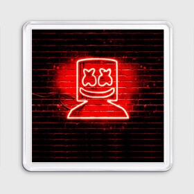 Магнит 55*55 с принтом MARSHMELLO в городе Новоалтайск, Пластик | Размер: 65*65 мм; Размер печати: 55*55 мм | fortnite | marshmallo | marshmallow | marshmello | marshmellow | маршмелло | маршмеллоу | розы | фортнайт
