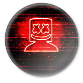 Значок с принтом MARSHMELLO в городе Новоалтайск,  металл | круглая форма, металлическая застежка в виде булавки | fortnite | marshmallo | marshmallow | marshmello | marshmellow | маршмелло | маршмеллоу | розы | фортнайт