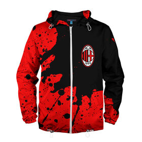 Мужская ветровка 3D с принтом AC MILAN / МИЛАН в городе Новоалтайск, 100% полиэстер | подол и капюшон оформлены резинкой с фиксаторами, два кармана без застежек по бокам, один потайной карман на груди | Тематика изображения на принте: ac | ac milan | acm | football | logo | milan | sport | клуб | лого | логотип | логотипы | милан | символ | символы | спорт | форма | футбол | футбольная | футбольный