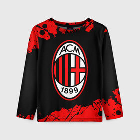 Детский лонгслив 3D с принтом AC MILAN / МИЛАН в городе Новоалтайск, 100% полиэстер | длинные рукава, круглый вырез горловины, полуприлегающий силуэт
 | ac | ac milan | acm | football | logo | milan | sport | клуб | лого | логотип | логотипы | милан | символ | символы | спорт | форма | футбол | футбольная | футбольный