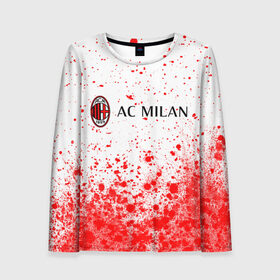 Женский лонгслив 3D с принтом AC MILAN / МИЛАН в городе Новоалтайск, 100% полиэстер | длинные рукава, круглый вырез горловины, полуприлегающий силуэт | ac | ac milan | acm | football | logo | milan | sport | клуб | лого | логотип | логотипы | милан | символ | символы | спорт | форма | футбол | футбольная | футбольный