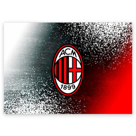 Поздравительная открытка с принтом AC MILAN / МИЛАН в городе Новоалтайск, 100% бумага | плотность бумаги 280 г/м2, матовая, на обратной стороне линовка и место для марки
 | Тематика изображения на принте: ac | ac milan | acm | football | logo | milan | sport | клуб | лого | логотип | логотипы | милан | символ | символы | спорт | форма | футбол | футбольная | футбольный